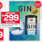 Cape Town Gin Assorted-750ml & 1 Glass Gift Pack