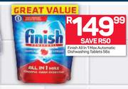 Finish All In 1 Max Automatic Dishwashing Tablets-56's Pack