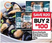 Breco Seafoods Blue Ocean Frozen Half Shell Missels-2 x 400g
