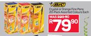 BIC Crystal Or Orange Fine Pens 20 Pack Assorted Colours-Each
