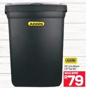 Addis 32Ltr Black Lift Top Bin