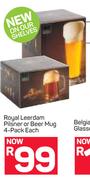 Royal Leerdam Plisner Or Beer Mug 4 Pack-Each