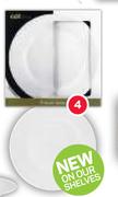 O2 Dine Embossed White Dinner Plate 4 Pack-Each