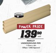 Marley Underground Pipe 110mmx6m 100kpa/SABS Approved-Each