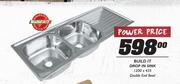 Build It Drop In Sink 1200x435 Double End Bowl