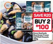Breco Seafoods Blue Ocean Frozen Half Shell Mussels-2x400g