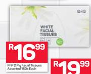 PnP 2 Ply Facial Tissues Assorted-180s Each