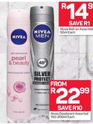 Nivea Deodorant Assorted-150/200ml Each