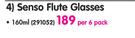 Senso Flute Glasses-160ml Per 6 Pack