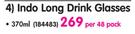 Indo Long Drink Glasses-370ml Per 48 Pack