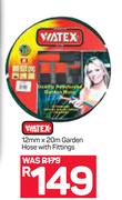 Watex 12mm x 20m Garden Hose With Fittings