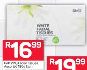 PnP 2 Ply Facial Tissues Assorted-180s Pack