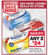 Savlon Hygiene Or Johnson's Vita Rich Soap-3x175g