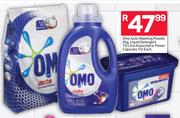 Omo Auto Washing Powder 2Kg, Liquid Detergent 1.5Ltr Assorted Or Powder Capsules 17's-Each