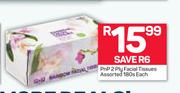 PnP 2 Ply Facial Tissues Assorted-180s Each