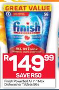 Finish Powerball All In 1 Max Dishwasher Tablets-56s