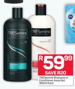 Tresemme Shampoo Or Conditioner Assorted-900ml Each
