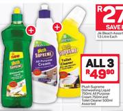 Plush Supreme Dishwashing Liquid-750ml, All Purpose Cream-750ml & Toilet Cleaner-500ml-All For 3