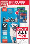 Bobtail Dry Dog Food-5.5-8Kg & 2 Gravy With Chunks Pouches Assorted-85g-All For 3