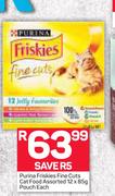 Purina Friskies Fine Cuts Cat Food Assorted-12 x 85g Pouch Each