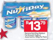 Danone Nutriday Medium Fat Smooth Yoghurt 6X100g-Per Pack
