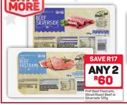 Pnp Beef Pastrami, Sliced Roast Beef Or Silverside-Any 2X125g