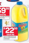 Clover Tropika Flavoured Dairy Fruit Mix Assorted-2Ltr Each