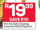Mrs. Ball’s Chutney-450/470g Each