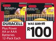 Duracell Plus Power AA Or AAA Batteries 12 Pack-Each