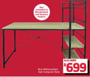 Brio Whitewashed Oak Computer Desk