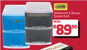 Addis Slimeline A4 2-Drawer System-Each