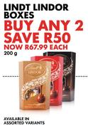 Lindt Lindor Boxes Assorted-200g Each