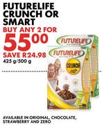 Futurelife Crunch Or Smart In Original, Chocolate, Strawberry Or Zero-2x425/500g