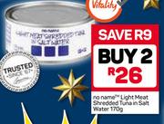 No Name Light Meat Shredded Tuna In Salt Water-2X170g