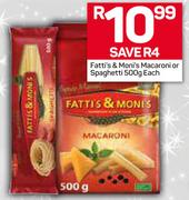 Fatti's & Moni's Macaroni Or Spaghetti-500g Each