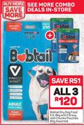 Bobtail Dry Dog Food-5.5-8Kg & 2 Gravy With Chunks Pouches Assorted-85g-All For 3