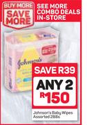 Johnson's Baby Wipes Assorted-2 x 288's