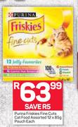 Purina Friskies Fine Cuts Cat Food Assorted Pouch-12 x 85g
