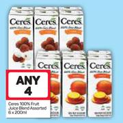 Ceres 100% Fruit Juice Blend-4x6x200ml