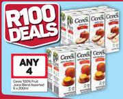 Ceres 100% Fruit Juice Blend-4 X 6X200ml