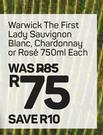 Warwick The First Lady Sauvignon Blanc, Chardonnay Or Rose-750ml Each