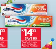 Aquafresh Extreme Clean Toothpaste Assorted-75ml Each