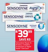 Sensodyne Repair & Protect, Complete Protection Or rapid Relief-75ml Each