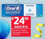 Oral B Pro Expeert Toothpaste Assorted-75ml Each