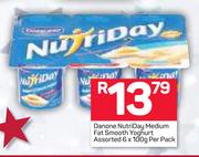 Danone NutriDay Medium Fat Smooth Yoghurt-6x100g Per Pack