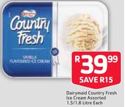 Dairymaid Country Fresh Ice Cream-1.5/1.8Ltr Each