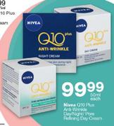 Nivea Q10 Plus Anti-Wrinkle Day/Night Pore Refining Day Cream-50ml Each