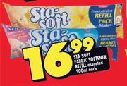  Sta-Soft Fabric Softener Refill Assorted-500ml Each