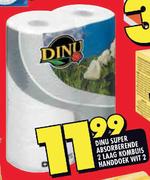 Dinu Super Absorberende 2 Laag Kombuis Handdoek Wit 2