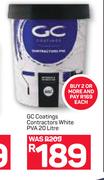 GC Coatings Contractors White PVA-20Ltr 